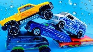 Carros para niños que Cambian de Color con el Agua  Coches de Carrera Hot Wheels [upl. by Mattias]