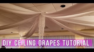 DIY ceiling drapes on a budget Easy ceiling draping tutorial [upl. by Ahsiloc]