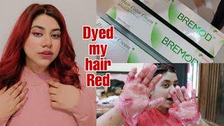 Red Hair ❤️  Bremod hair dye at home  bremod 066 shade [upl. by Drais]