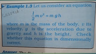 Let us consider an equation 12mv2mgh where m is mass of the body v velocity g is acceleration d [upl. by Nnylav541]