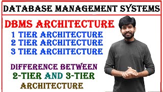 1 tier 2 tier 3 tier architectures in DBMS  difference between 1 tier and 2 tier architecture [upl. by Baerl]