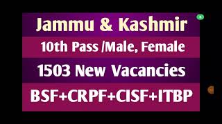 JampK 1500 Vacancies  BSF CRPF CISF ITBP Assam Rifles  SSC Bharti Rally 2024 [upl. by Christopher]