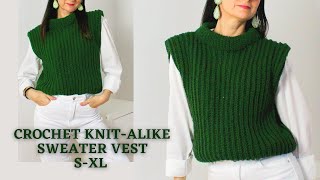 1 Day Crochet ProjectCrochet a Sweater Vest With Me [upl. by Langill]