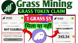 Grass Mining Eligibility Checker GRASS Token Price Prediction Grass Withdrawal grassairdrop Claim [upl. by Aeresed]