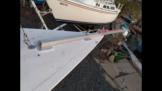 Installing a homemade bowsprit [upl. by Ahcsap565]