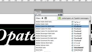 Lettertype kiezen in InDesign CC [upl. by Nimoynib]