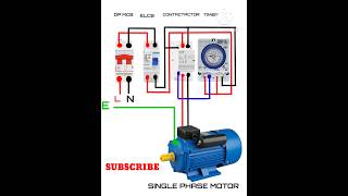 Single Phase Motar starter with Timer circuit Diagram shorts electrical [upl. by Ailegra74]