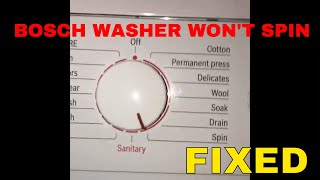 BOSCH WASHER WON’T SPIN [upl. by Rovaert604]