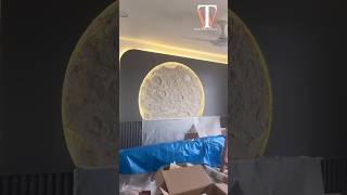 Moon wall art  Bedroom wall design  home interior design shortvideo [upl. by Ahsimed]