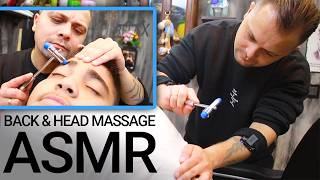 ASMR SLEEP MASSAGE  BACK Massage amp HEAD Massage In Real Barber Shop [upl. by Charyl792]