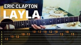 Eric Clapton Layla Acoustic Guitar Tab [upl. by Kciderf]