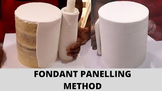 HOW TO COVER A CAKE IN FONDANT  PANELLING METHOD [upl. by Vig]