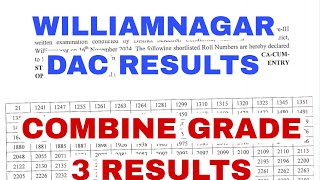 RESULTS DSC WILLIAMNAGAR  EAST GARO HILLS COMBINE GRADE 3 RESULTS [upl. by Inaleon]