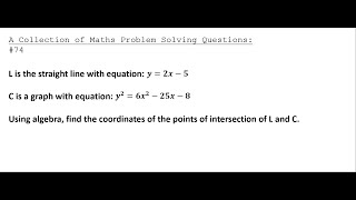 A Collection of Maths Problem Solving Questions74 Coordinate Geometry  Algebra [upl. by Gabriell]