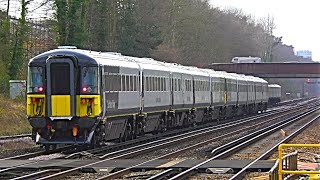 Trains at West Byfleet SWR  180220 [upl. by Suolevram802]