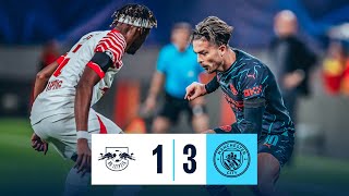 Highlights  Leipzig 13 City  Uefa Champions League  ALVAREZ AND DOKU LATE SHOW GIVES CITY WIN [upl. by Hudis]