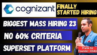 🔴Cognizant Finally Started Hiring 2023  Biggest Mass Hiring  Superset Platform [upl. by Curren193]