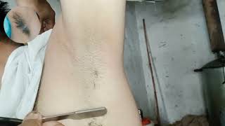 Shaving Hair In Underarm 18 hairinarmpit [upl. by Eleirbag]