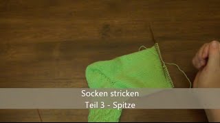 Socken stricken  Teil 3 Bandspitze [upl. by Aldarcy269]