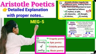 ✔️Aristotle poetics detailed explanation types of poetry defination meg5ingou  by SM [upl. by Camilo274]