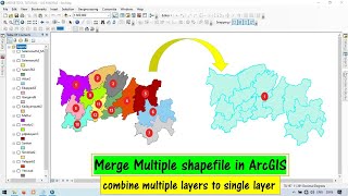 Merge Multiple shapefile in ArcGIS [upl. by Ennirac465]