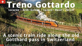 Treno Gottardo new train along the old Gotthard railway pass A scenic ride through the Swiss Alps [upl. by Cutcheon]