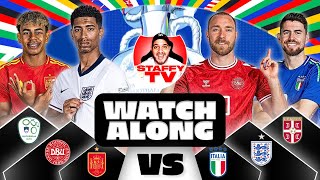 SLOVENIA VS SERBIA  DENMARK VS ENGLAND  SPAIN VS ITALY  LIVE EURO 2024 WATCH ALONG [upl. by Ahseiyk]