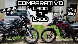 COMPARATIVO HONDA XRE 190 x YAMAHA CROSSER S  Lado a lado [upl. by Brietta]