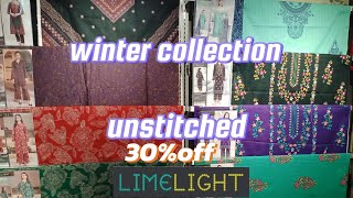 LimeLight winter sale 30off Unstitched 2pcamp3pc [upl. by Dennett]