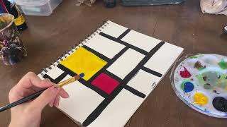 Piet Mondrian Inspired Paintings  Elementary Art Project  Art Lesson  Tutorial [upl. by Rainger439]