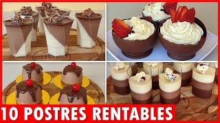 10 Postres SIN HORNO para VENDER desde CASA postres de CHOCOLATE para EMPRENDER [upl. by Enitram779]