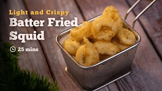 Light and Crispy Batter Fried Squid  Batter Fried Squid  Squid Recipes  Cookd [upl. by Vern861]