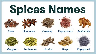 Types of Spices  List of Spices in English with Pronunciations and Pictures [upl. by Remas]