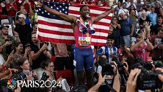 Noah Lyles THREEPEATS 200m for WORLD CHAMPIONSHIP DOUBLE first since Usain Bolt  NBC Sports [upl. by Nolubez]