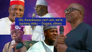 Obi Kwankwaso can’t win we’re backing Atiku – Dogara others [upl. by Chaille400]