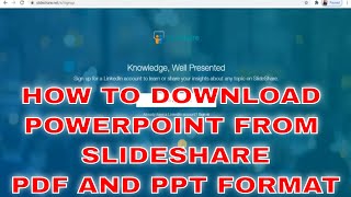 How to download ppt from Slideshare [upl. by Yggep]