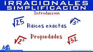 Simplificación de números irracionales  Introducción [upl. by Norbel25]