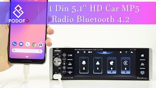 1 Din 51 HD Car MP5 Radio Video Player Bluetooth 42 A2905 mirror linkandroid autocarplay [upl. by Nnylf]