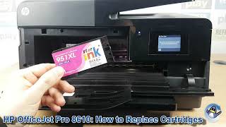 HP Officejet Pro 8610 How to ChangeReplace Ink Cartridges [upl. by Agni908]