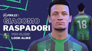 FIFA 22  GIACOMO RASPADORI Pro Clubs Look alike Build  Sassuolo Italy Player Tutorial [upl. by Acinor]