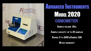 Advanced Instruments model 2020 osmometer 3350C METER [upl. by Ahtram405]