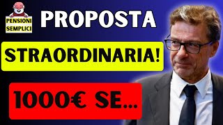 🟨 UNA PENSIONE DI 1000€ SE❗️ SOGNO O REALTA❓ PROPOSTA STRAORDINARIA❗️ [upl. by Ysied]