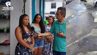 Trabalhadores do comércio em Santo Antônio de Jesus reclamam de líquido jogado na rua [upl. by Arebma]