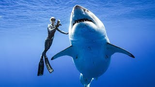 😱😱😱 SHARK FREEDIVING  Swimming with sharks in Apnea  Nature Adrenaline Diving Apnoe Apnee [upl. by Biddick]