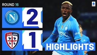 NAPOLICAGLIARI 21  HIGHLIGHTS  Osimhen and Kvara both on target for champions  Serie A 202324 [upl. by Ahsinat915]