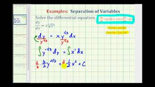 Ex 1 Differential Equations Separation of Variables [upl. by Vincelette138]