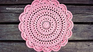 Crochet Round Doily Placemat Tutorial [upl. by Venetis]