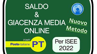 Come vedere SALDO e GIACENZA MEDIA online per ISEE 2022  Guida per BancoPosta Postepay e altro [upl. by Aicekat]