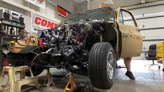 1977 GMC C15 Carb’d LS Swap First Start [upl. by Nivak]