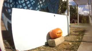 Carving a pumpkin with the worlds fastest airsoft gun Featuring Pipers Precision Strafer [upl. by Arrahs]